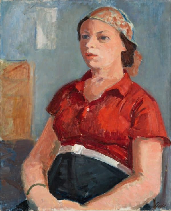 Junge Frau in roter Bluse | o. D.