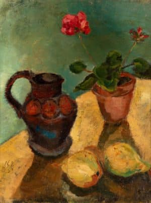 Stillleben mit Pflanze, Krug und Zitronen | 1929