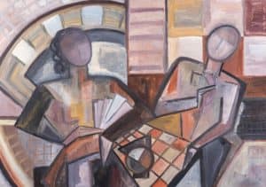 Lesendes Paar am Tisch | 1933