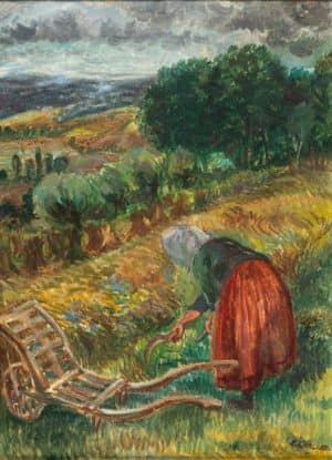 Bauersfrau bei der Ernte | 1950