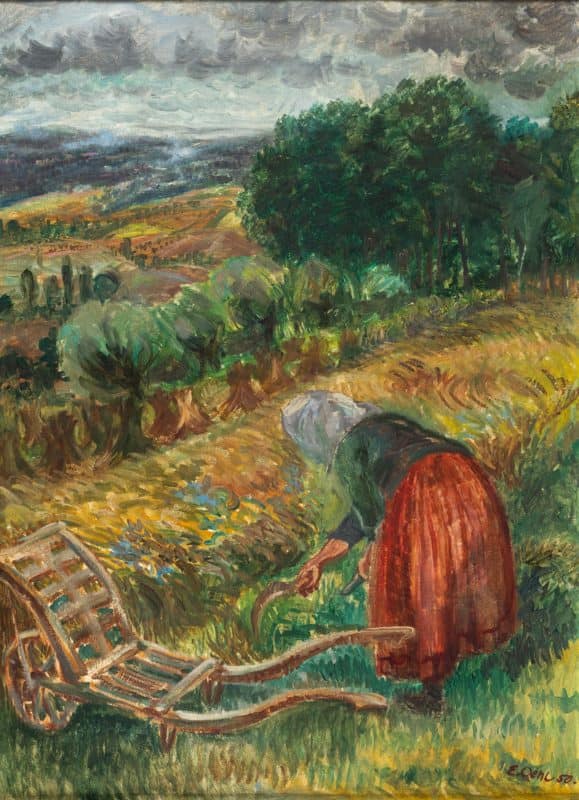Bauersfrau bei der Ernte | 1950