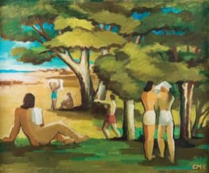 Kleine Landschaft mit Badenden | um 1945–1956