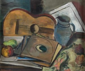 Stillleben mit Gitarre und provenzalischem Tuch  | 1926/30