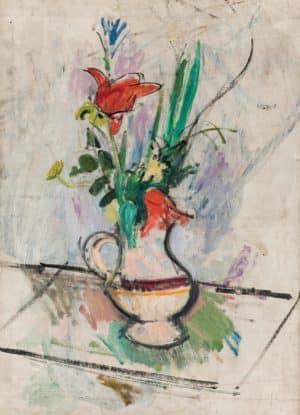 Blumenstrauß in Keramikkrug | um 1910