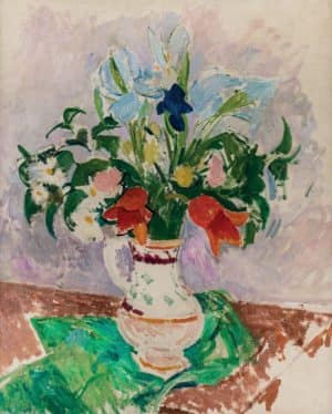 Blumenstrauß in Keramikkrug | um 1910