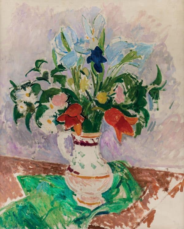 Blumenstrauß in Keramikkrug | um 1910