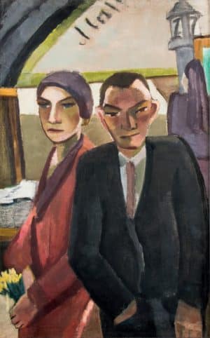 Paar im Café wohl Max Beckmann (1884–1950) und seine Frau Quappi (1904–1986) | um 1930