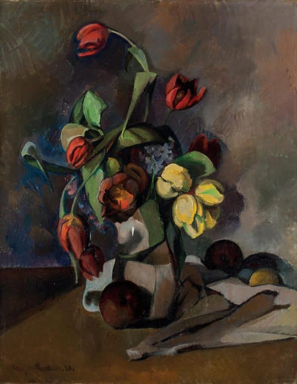 Stillleben mit Tulpen und Obst | 1920