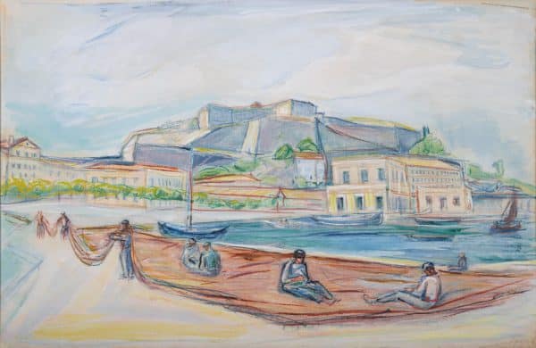 Netzreparierende Fischer auf Corfu | 1938