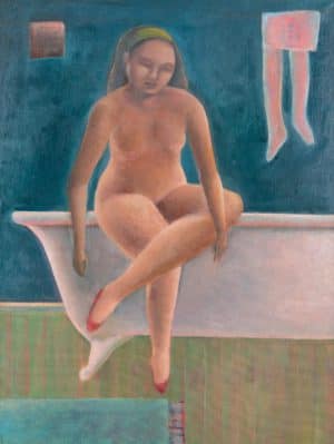 Weiblicher Akt an der Badewanne  | um 1920