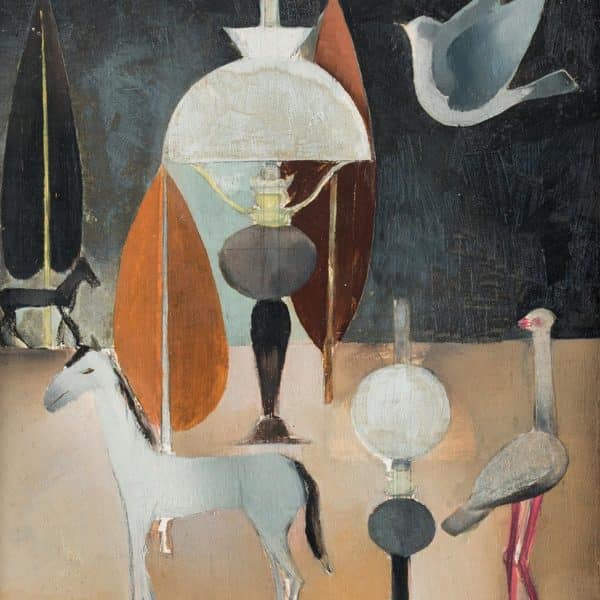 Stillleben mit Lampe und Tieren | 1921