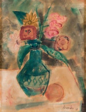 Blumen in einer bemalten Vase | 1938