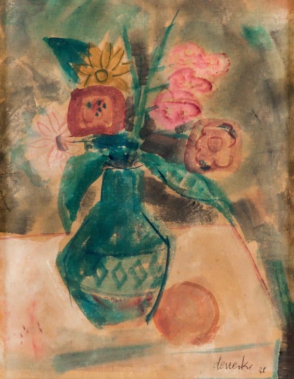 Blumen in einer bemalten Vase | 1938