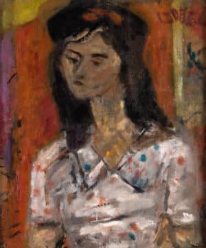 Damenporträt im gepunkteten Kleid | o. D. 