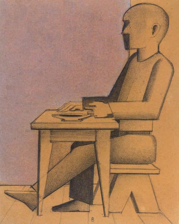 Sitzender am Tisch nach links | 1926