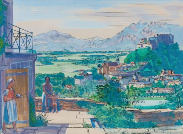 Blick auf Nonnberg und Hohensalzburg | 1934