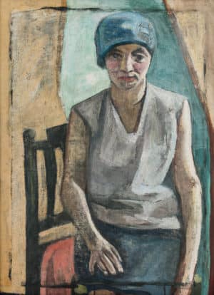 Sitzende Frau mit blauem Hut | o. D.