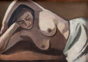Liegender weiblicher Akt (mit über dem Kopf verschränkten Armen) | um 1932