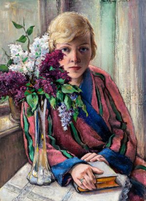 Fridel mit Fliederstrauß | 1930