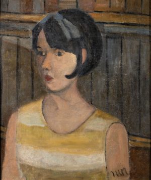 Damenbildnis vor Holztor | o. D.