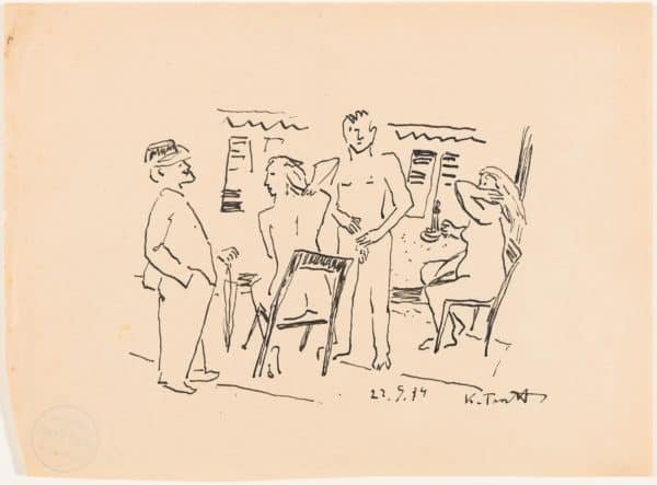 Interieur mit Akten und Besucher von Karl Tratt | 1934